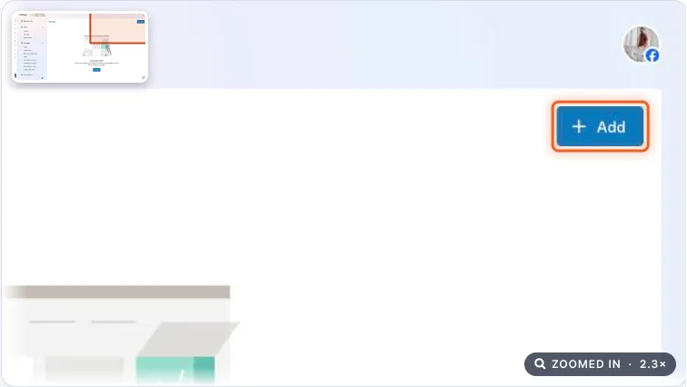 Domains settings page with the Add button highlighted